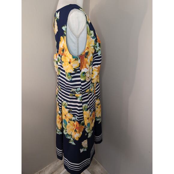 Dress Barn floral colorful sleeveless dress sz 16 - Picture 4 of 7